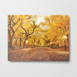 New York City Autumn Metal Print | Centralpark, Ny, York, Digital Manipulation, Photo, Autumnleaves, New, Vintage, Leaves, Landscape 