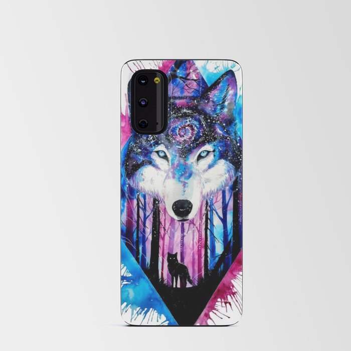 Mystical wolf spiritual avatar of forest tribes Android Card Case