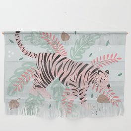 Mint and pink tiger Wall Hanging