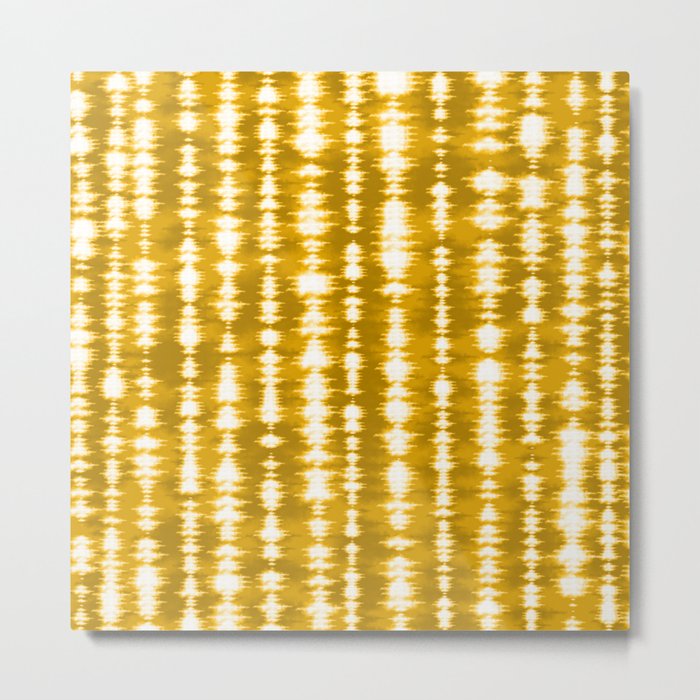 Yellow Gold Tie Dye Metal Print