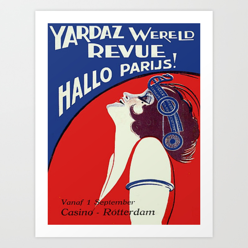 beoefenaar vinger Uitstekend Vintage poster - Yardaz Wereld Revue Art Print by Vintage Images | Society6