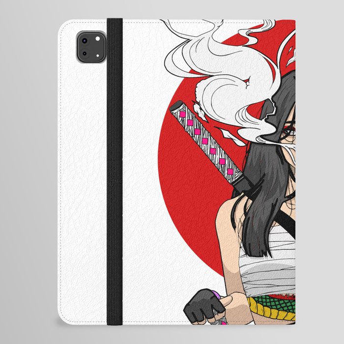 Japanese Samurai Girl Oni Mask  iPad Folio Case