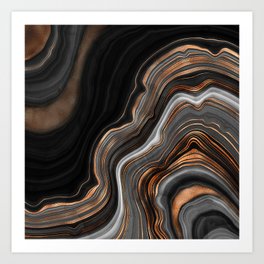 Glowing Marble Waves  Art Print