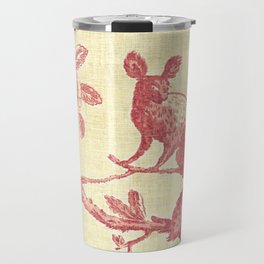 Red Toile Forest Travel Mug