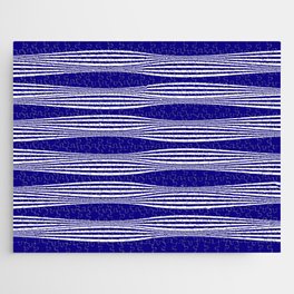 Wavy Stripes in royal blue Jigsaw Puzzle