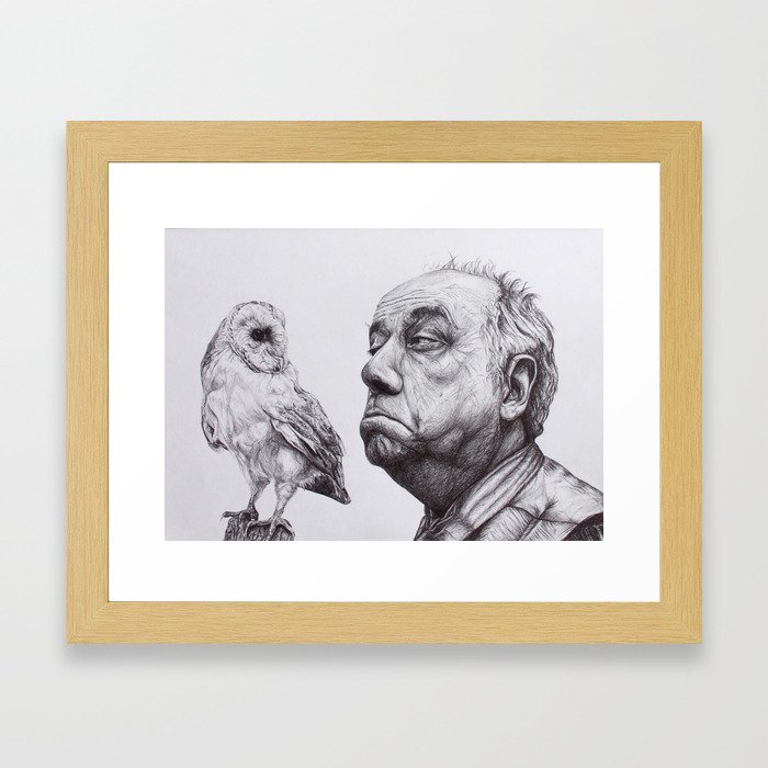 Owl and Man Framed Art Print