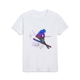 Skier in watercolor Kids T Shirt