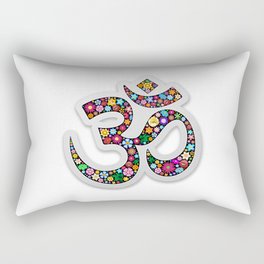Namaste Floral Yoga Symbol Rectangular Pillow