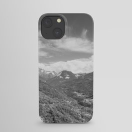 Mountains in the French alps art print- black and white landscape and travel photography iPhone Case