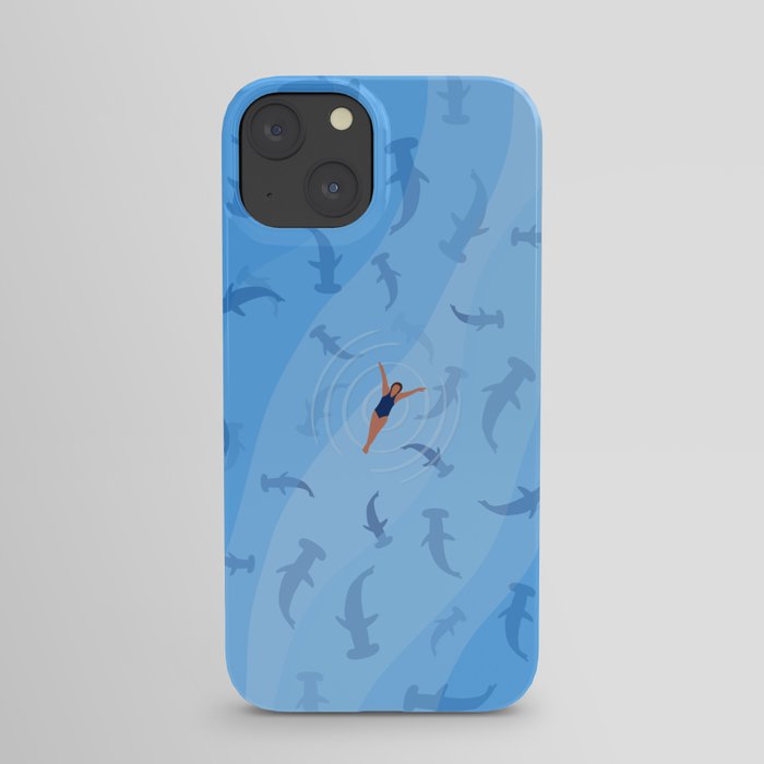 Shark Beach Swimmer  iPhone Case