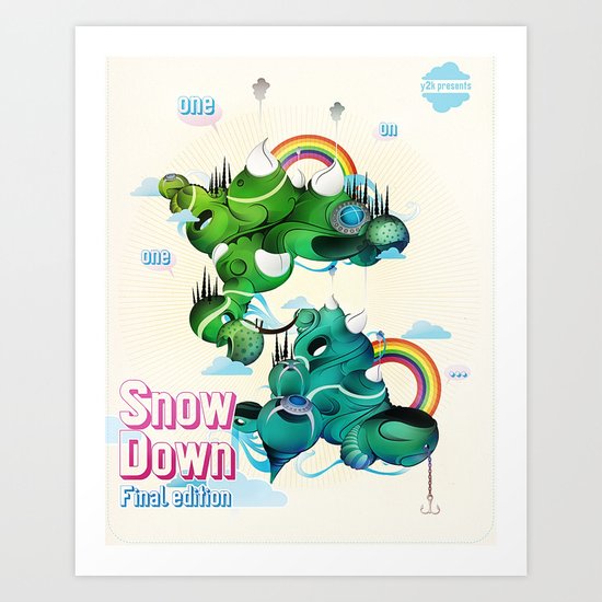 Snow down Art Print