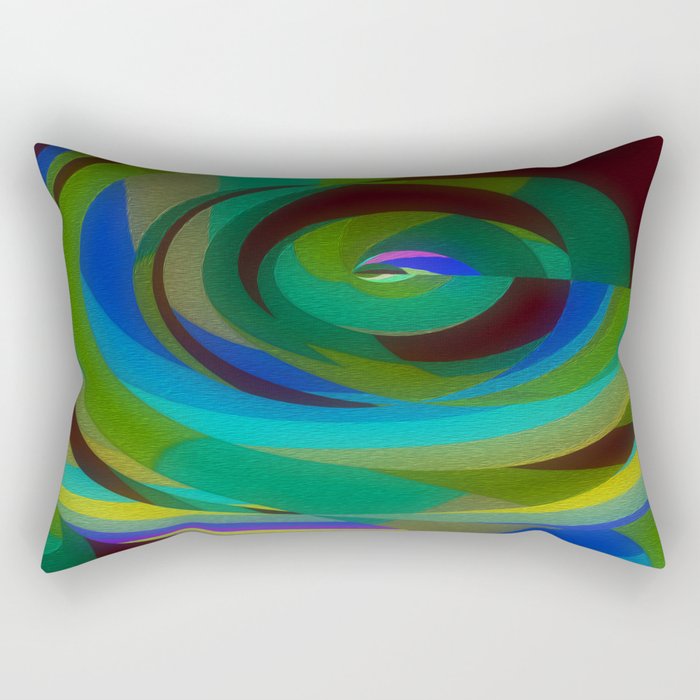 Green Oval Abstract Rectangular Pillow