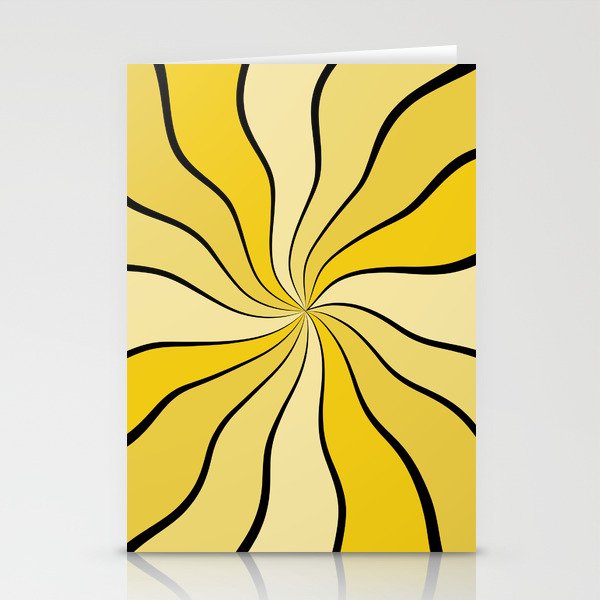 Wavy Rays (Mustard Yellow) Stationery Cards