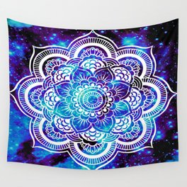 Mandala : Bright Violet & Teal Galaxy Wall Tapestry