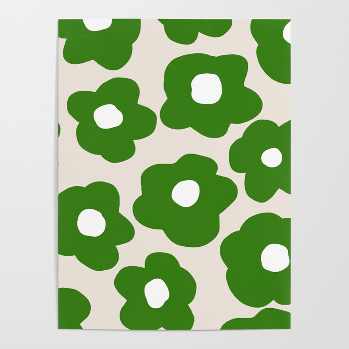 Simple Green Flowers 09007 Poster