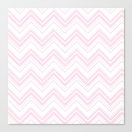 Chevron Zig Zag pattern pink on white on #Society6 Canvas Print