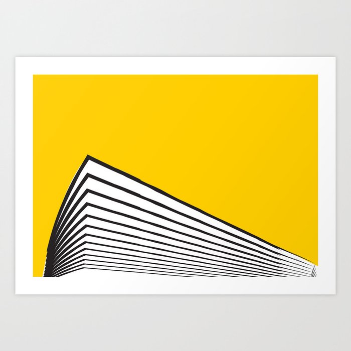 Minimal geometric yellow black modern Art Print