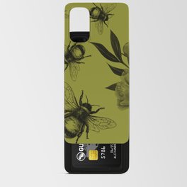 Floral Bumble Bee Print Black & Yellow Android Card Case