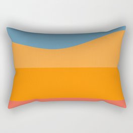 Minimalistic Wave Colorful Retro Art Pattern Design Rectangular Pillow
