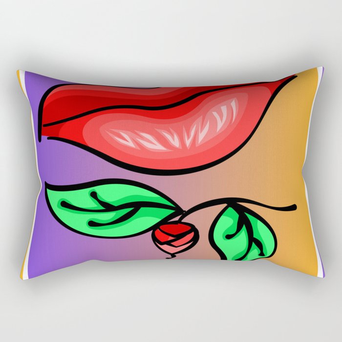 Love Lips Illustration Rectangular Pillow