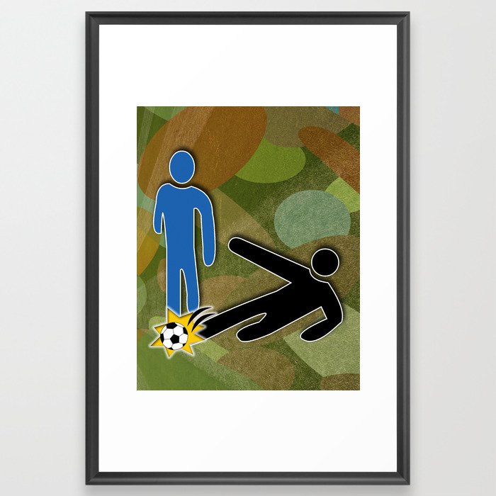 Soccer Sliding Icon Framed Art Print