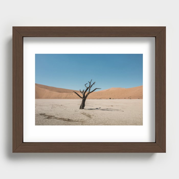 Lonely tree in African Desert | Nature photography | Travel photography | Recessed Framed Print