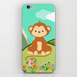 monkey in the meadow iPhone Skin
