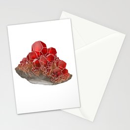 Garnet- January birthstone crystal gemstone specimen painting Stationery Cards