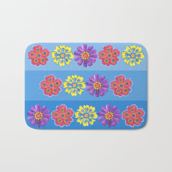 Stacks of Flowers Bath Mat