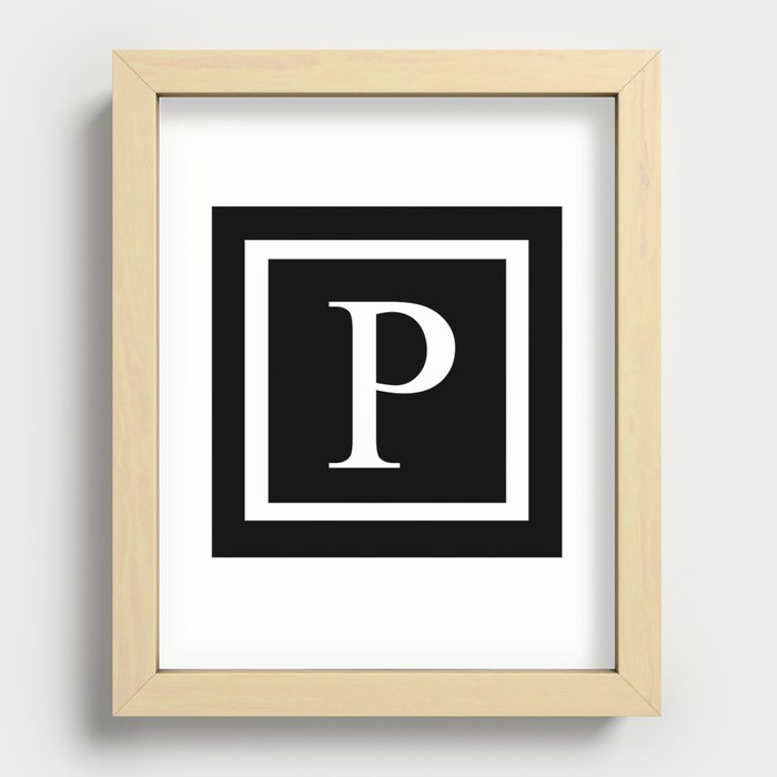 P Monogram Recessed Framed Print