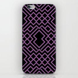 Black and Purple Abstract Geometric Shape Pattern Pairs DE 2022 Popular Color Royal Pretender DE5999 iPhone Skin