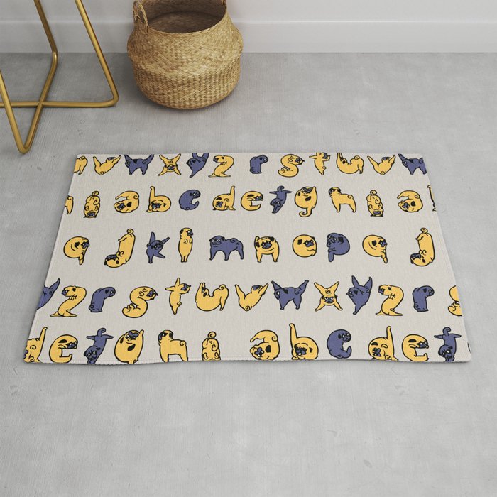 Pug Alphabet Rug