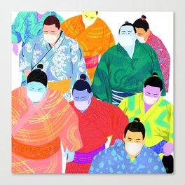 SUMO WRESTLERS IN MASKS Canvas Print