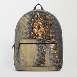 Colorful Paint Brushstrokes Gold Foil Abstract Texture Backpack