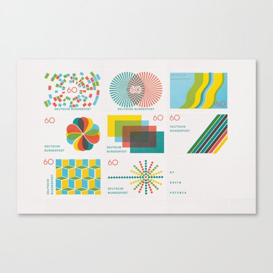 Homage to the Stamp Print Canvas Print