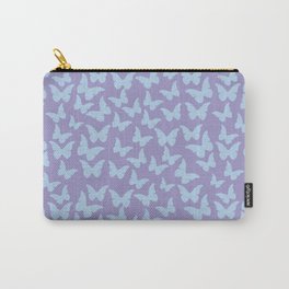 Butterflies Kaleidoscope Flying Pattern Lavender Baby Blue Carry-All Pouch | Babyblue, Lux, Pearl, Lavender, Effect, Precious, Luxury, Decorative, 3D, Luxurious 