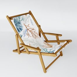 Beach Coral Pattern Sling Chair