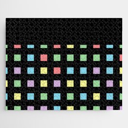 Black & Pastel Polka Squares Jigsaw Puzzle