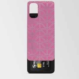 Triangles Metallic Silver and Pink Pattern Android Card Case