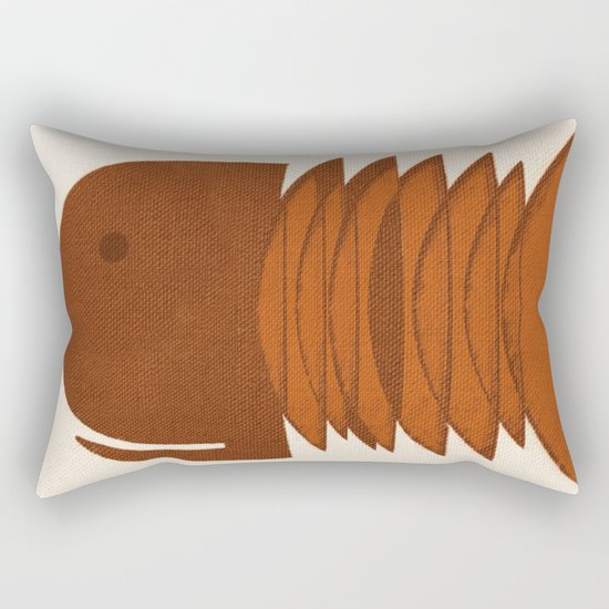 Ocher Fish Rectangular Pillow