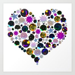 Heart of Gems and Sequins Art Print