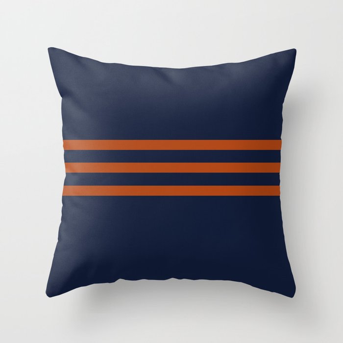 Orange retro horizontals Throw Pillow