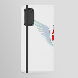 Cute White Goose Flapping Its Wings Android Wallet Case