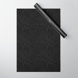 Goth Black Leopard Animal Print Wrapping Paper