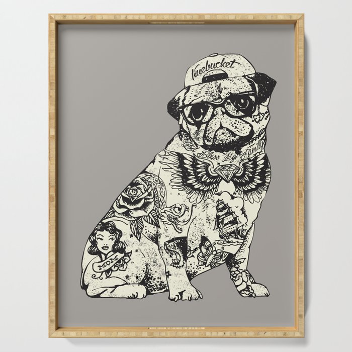 Pug Tattoo Art Print by Huebucket | Society6