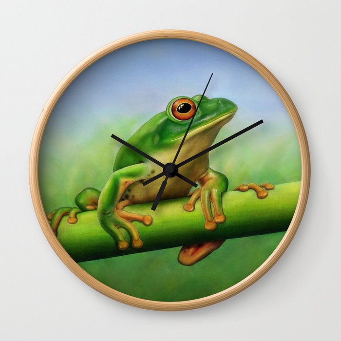 Moltrecht's Green Treefrog Wall Clock