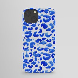 Leopard Print Blue and White iPhone Case
