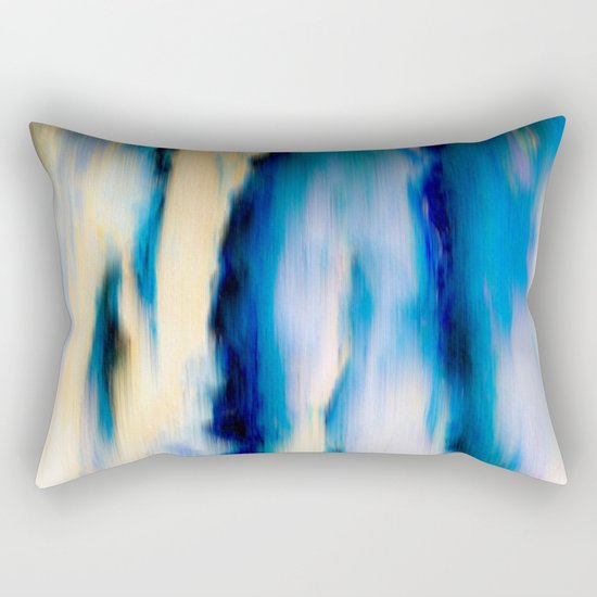 Abstract Blue Falling Water Rectangular Pillow