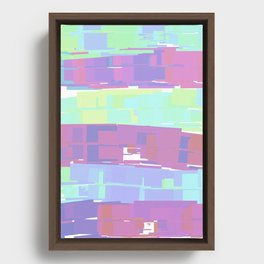 Neon Pastel Stripes Framed Canvas
