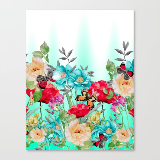 Butterflies and Flowers Canvas Print